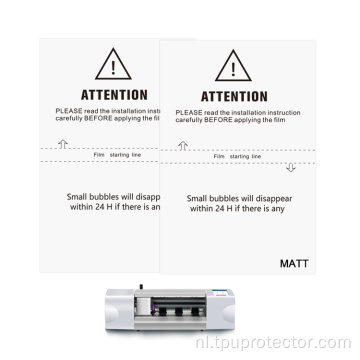 Matt TPU Hydrogel -schermbeschermer voor snijmachine